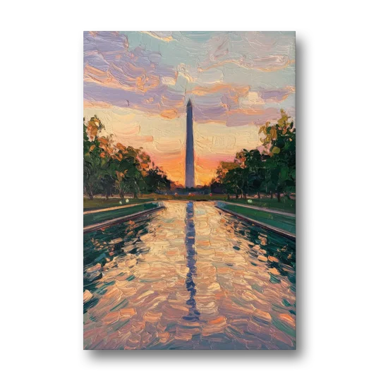 Washington Monument Reflection - Canvas Wall Art - Front