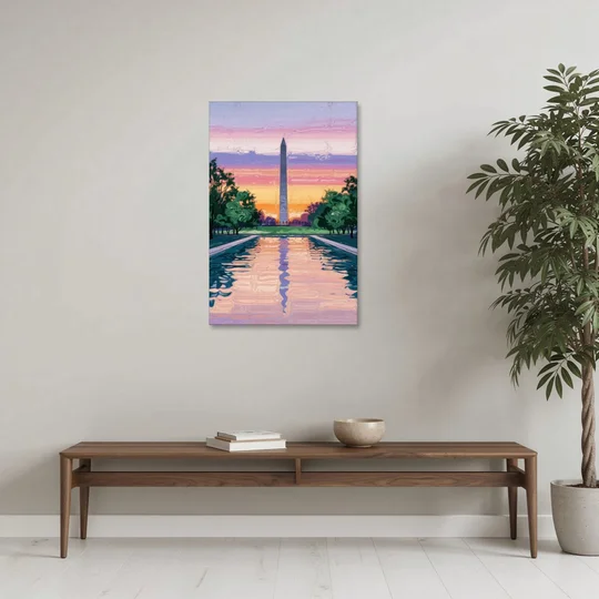 Washington Monument View - Canvas Wall Art - Coffee Table - 24x36
