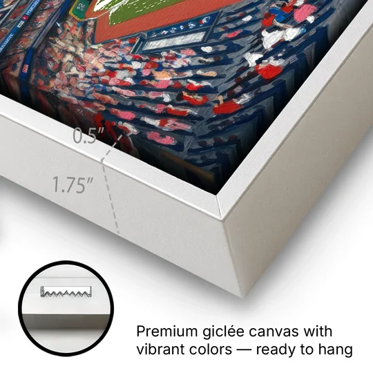 Washington Nationals Baseball - White Framed Canvas Wall Art - Gallery Wrap Corner