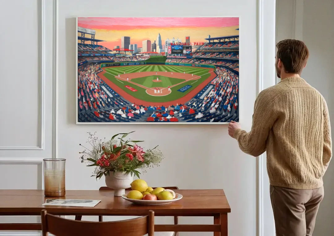Washington Nationals Baseball canvas wall art above a dining table