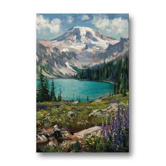 Washington State Mountain View - Canvas Wall Art - Front