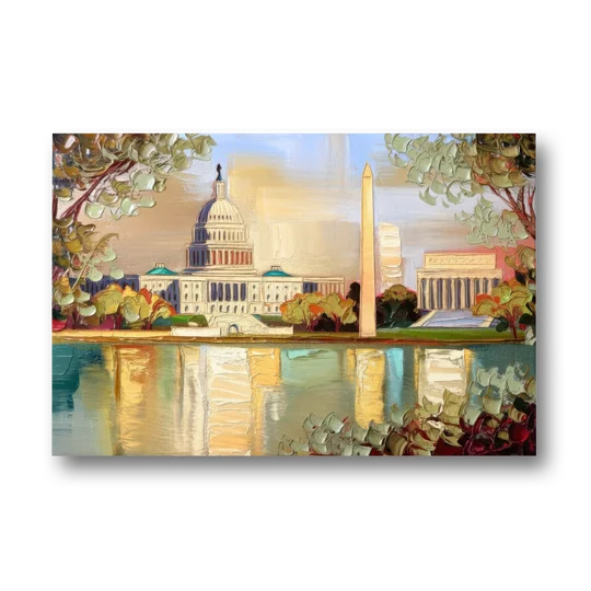 Washington Sunny Cityscapes - Canvas Wall Art - Front