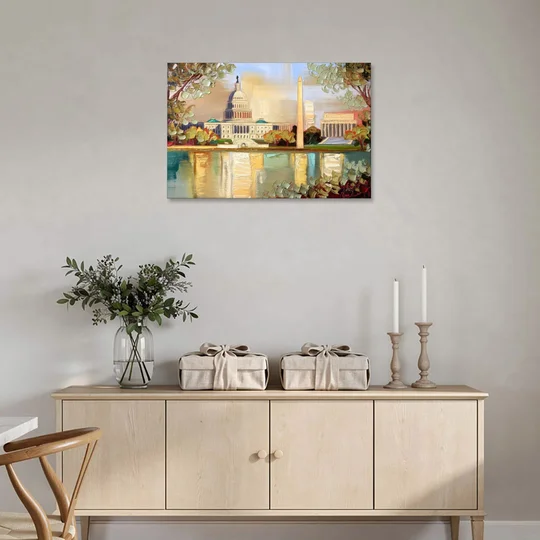 Washington Sunny Cityscapes - Canvas Wall Art - Coffee Table - 36x24