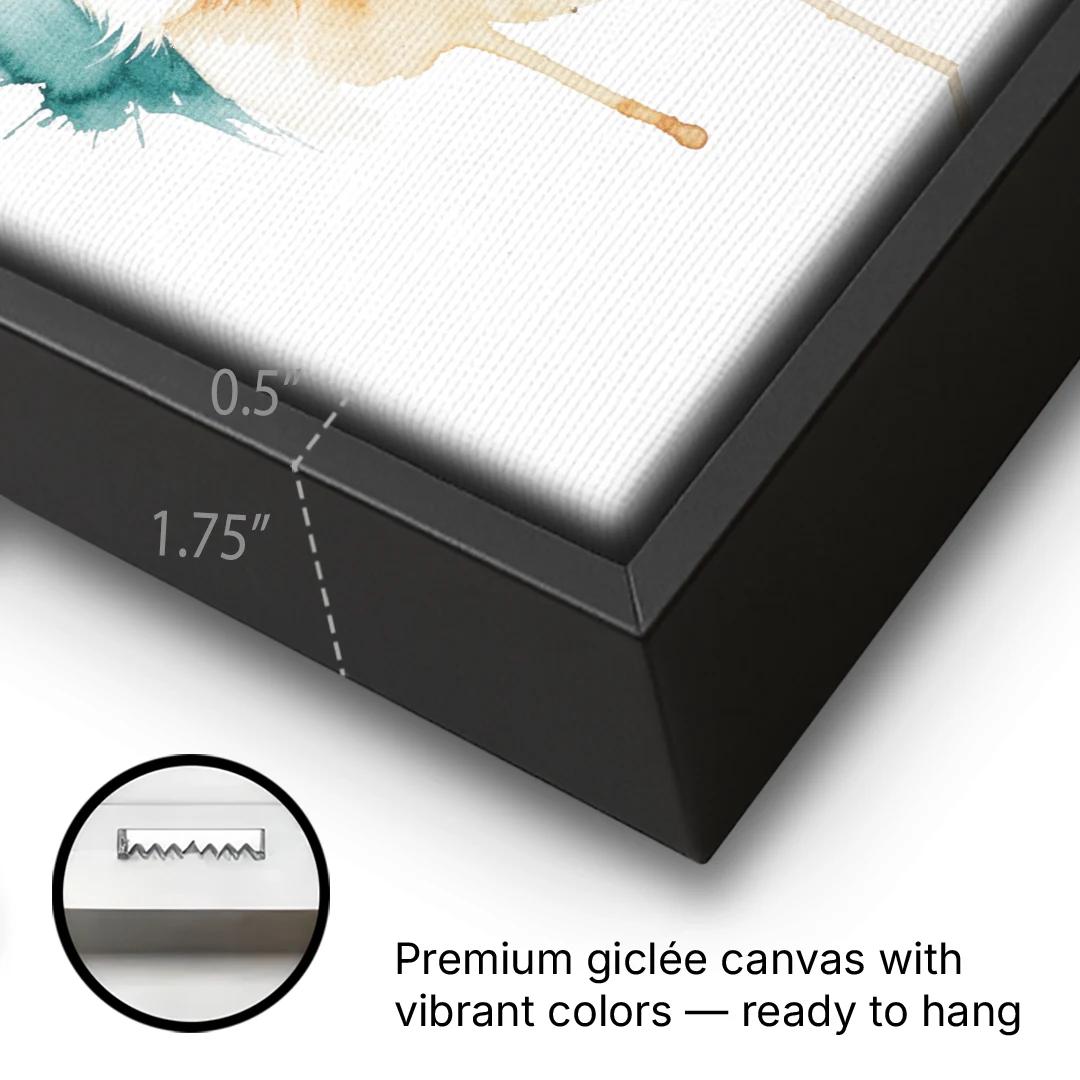 Watercolor Golden Retriever Portrait - Black Framed Canvas Wall Art - Gallery Wrap Corner