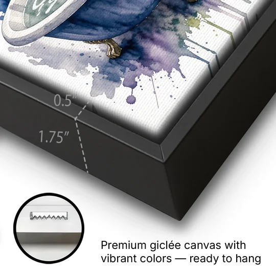 Whimsical Bathroom Art Swan on a Private Pond - Black Framed Canvas Wall Art - Gallery Wrap Corner