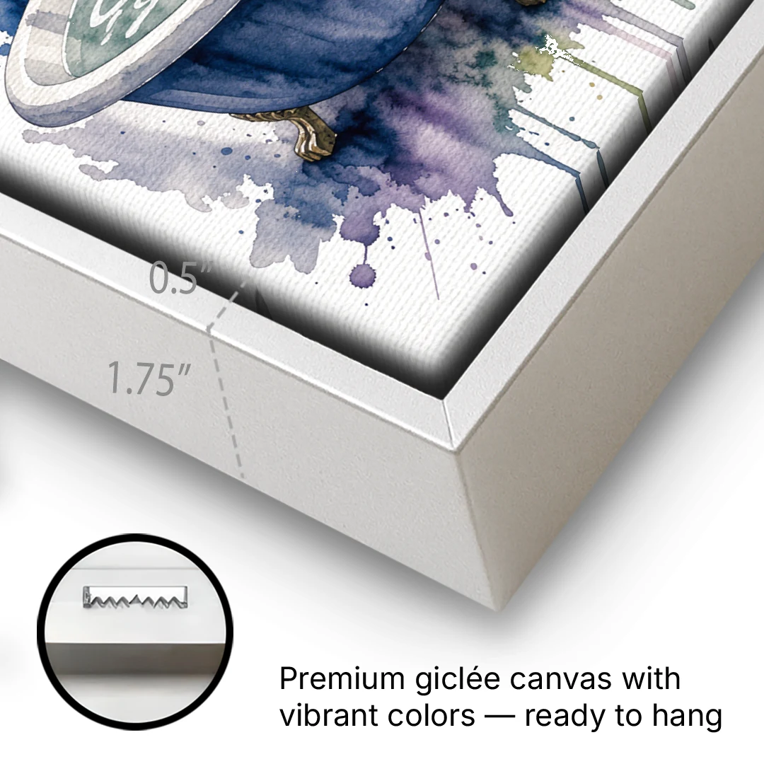 Whimsical Bathroom Art Swan on a Private Pond - White Framed Canvas Wall Art - Gallery Wrap Corner