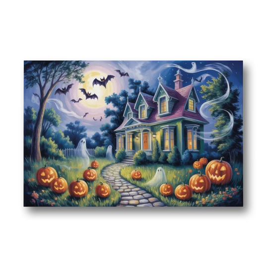 Whimsical Enchantment Victorian Halloween - Canvas Wall Art - Front