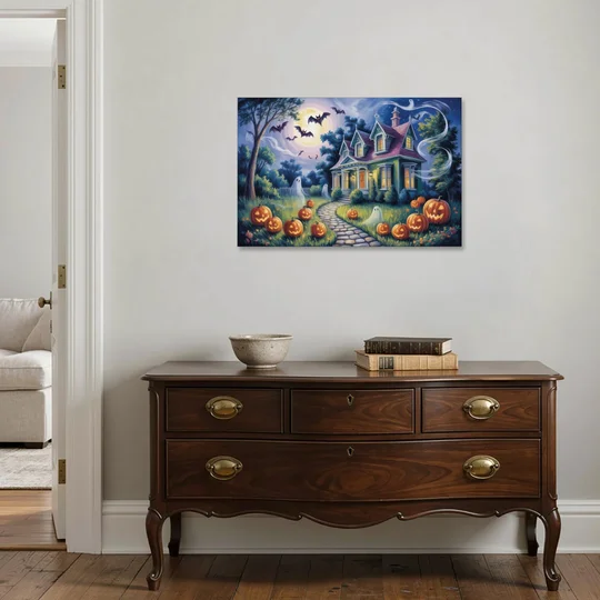 Whimsical Enchantment Victorian Halloween - Canvas Wall Art - Coffee Table - 36x24