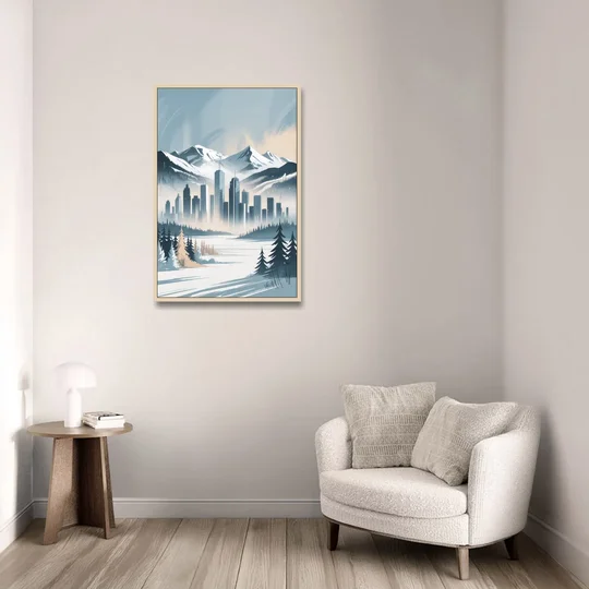 Whistler Winter Wonderland - Oak Framed Canvas Wall Art - Sofa - 24x36