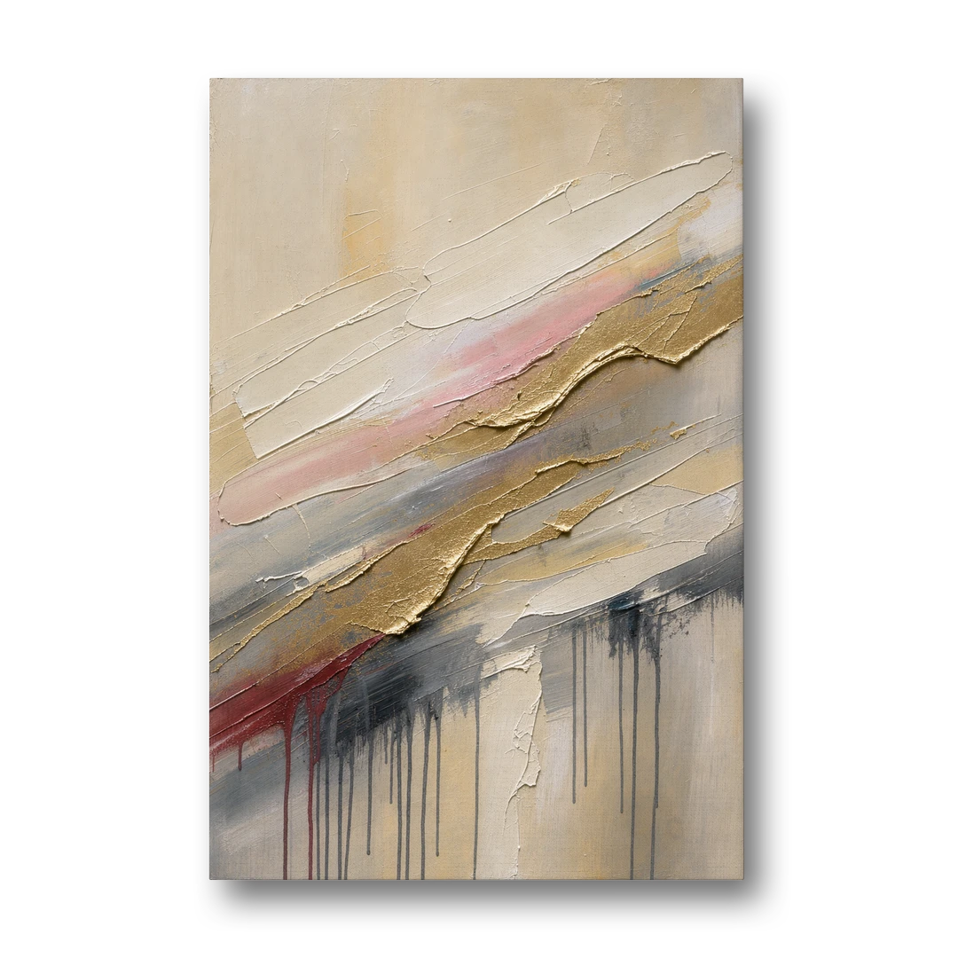 White and Gold Knife Sweeps for the Spa Bathroom - Canvas Wall Art - Front