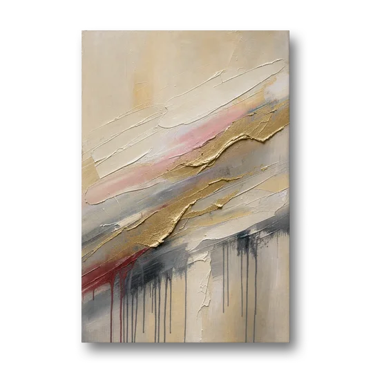 White and Gold Knife Sweeps for the Spa Bathroom - Canvas Wall Art - Front