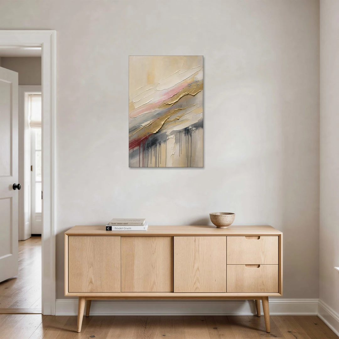White and Gold Knife Sweeps for the Spa Bathroom - Canvas Wall Art - Coffee Table - 24x36