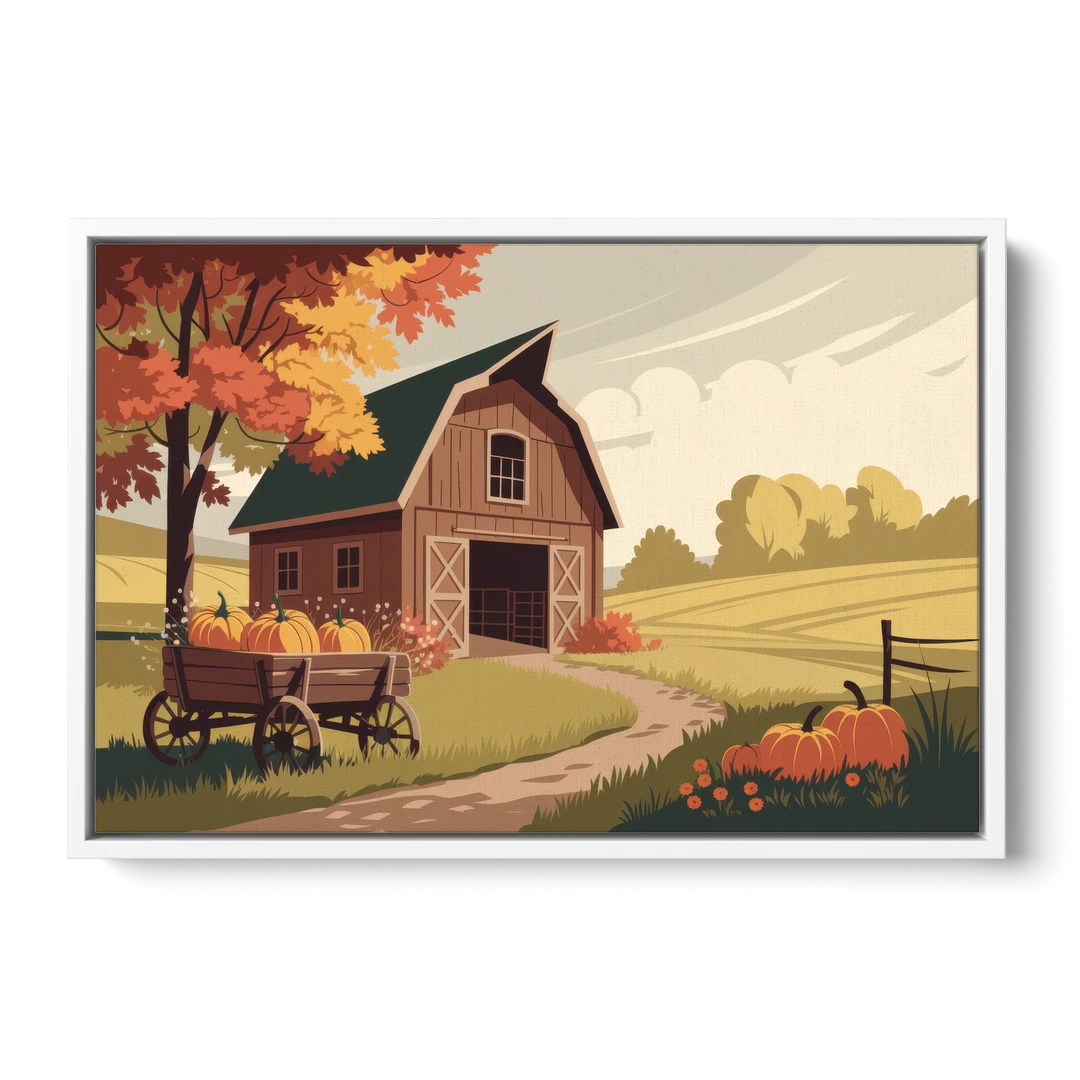 Wichita Rustic Charm - White Framed Canvas Wall Art - Front