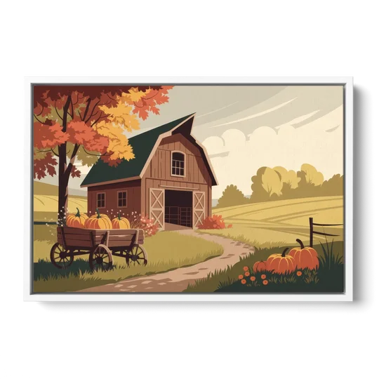 Wichita Rustic Charm - White Framed Canvas Wall Art - Front