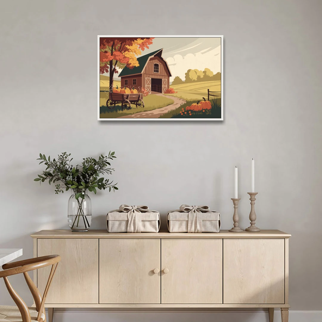 Wichita Rustic Charm - White Framed Canvas Wall Art - Coffee Table - 36x24