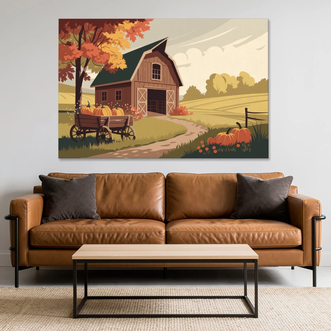 Wichita Rustic Charm - Canvas Wall Art - Sofa - 60x40