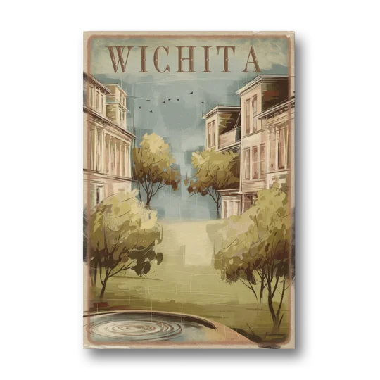 Wichita Vintage Aesthetic - Canvas Wall Art - Front