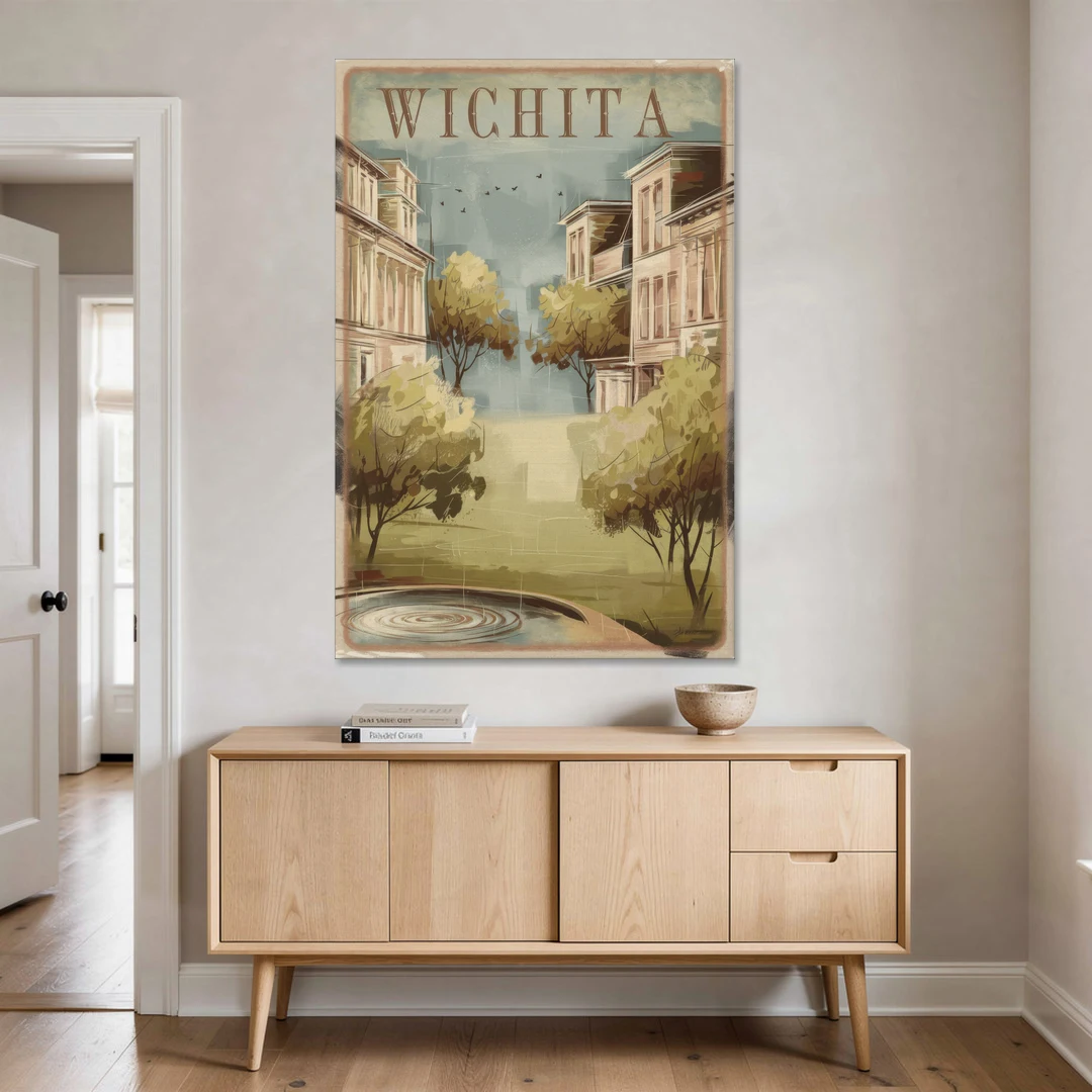 Wichita Vintage Aesthetic - Canvas Wall Art - Coffee Table - 40x60