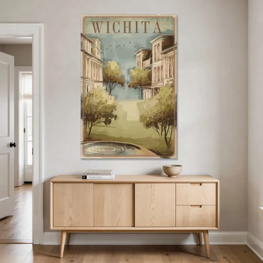 Wichita Vintage Aesthetic - Canvas Wall Art - Coffee Table - 40x60