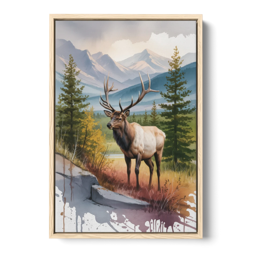 Wildlife of Jasper - Oak Framed Canvas Wall Art - Front