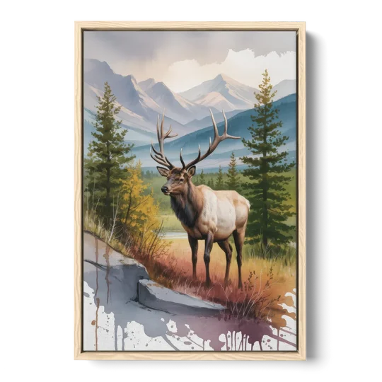 Wildlife of Jasper - Oak Framed Canvas Wall Art - Front
