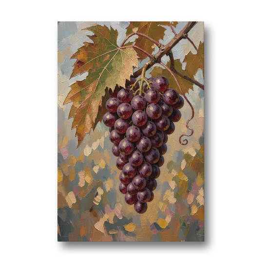 Wine Canvas Art of Ripe Grapes on the Vine - Canvas Wall Art - Front