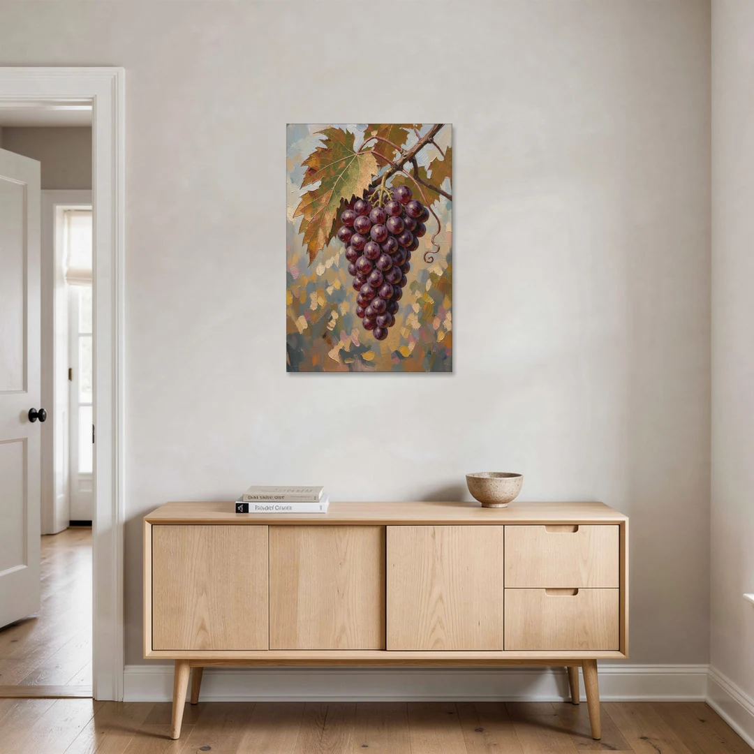 Wine Canvas Art of Ripe Grapes on the Vine - Canvas Wall Art - Coffee Table - 24x36