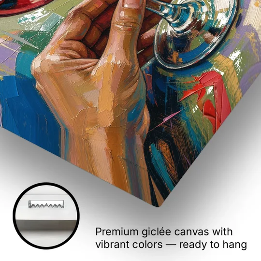 Wine Painting of a Swirling Red Glass - Canvas Wall Art - Gallery Wrap Corner