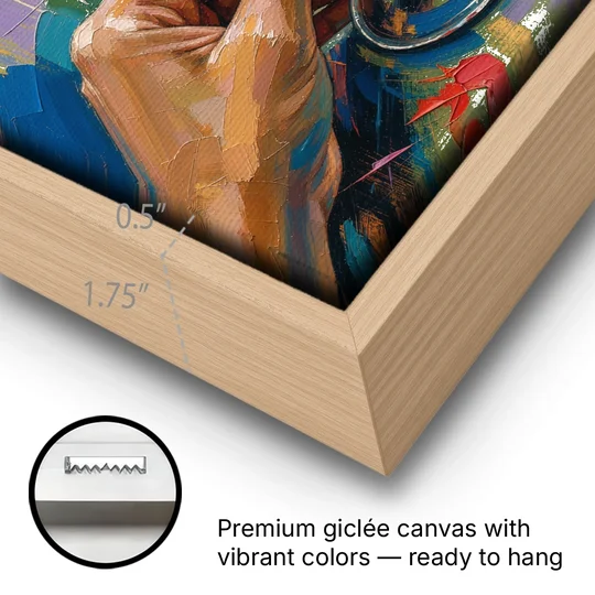 Wine Painting of a Swirling Red Glass - Oak Framed Canvas Wall Art - Gallery Wrap Corner