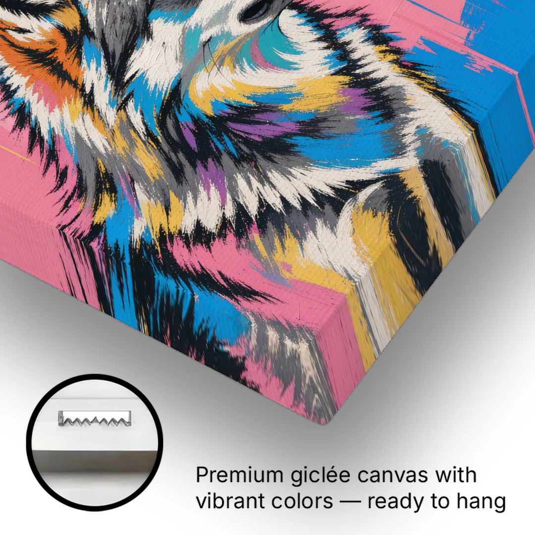 Wolf Art Prints Nose to Nose Greeting - Canvas Wall Art - Gallery Wrap Corner