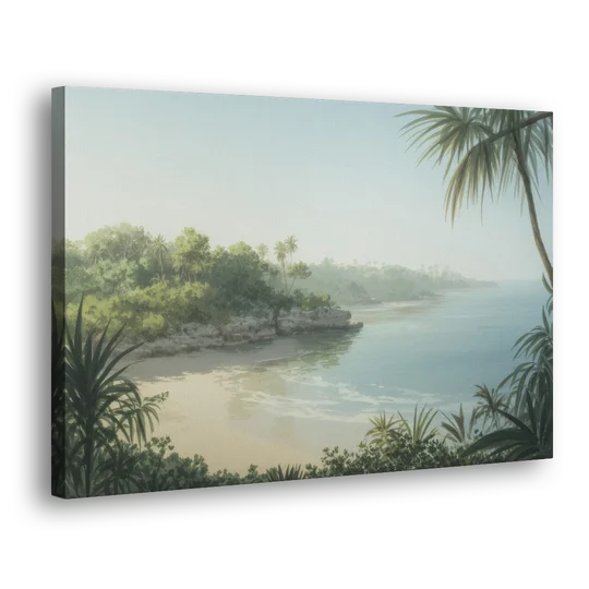 Xcaret Shoreline - Canvas Wall Art - Side