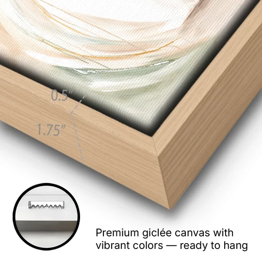 Yoga Painting of Forward Fold and Backbend - Oak Framed Canvas Wall Art - Gallery Wrap Corner