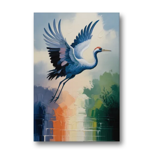 Zen Crane Calm - Canvas Wall Art - Front
