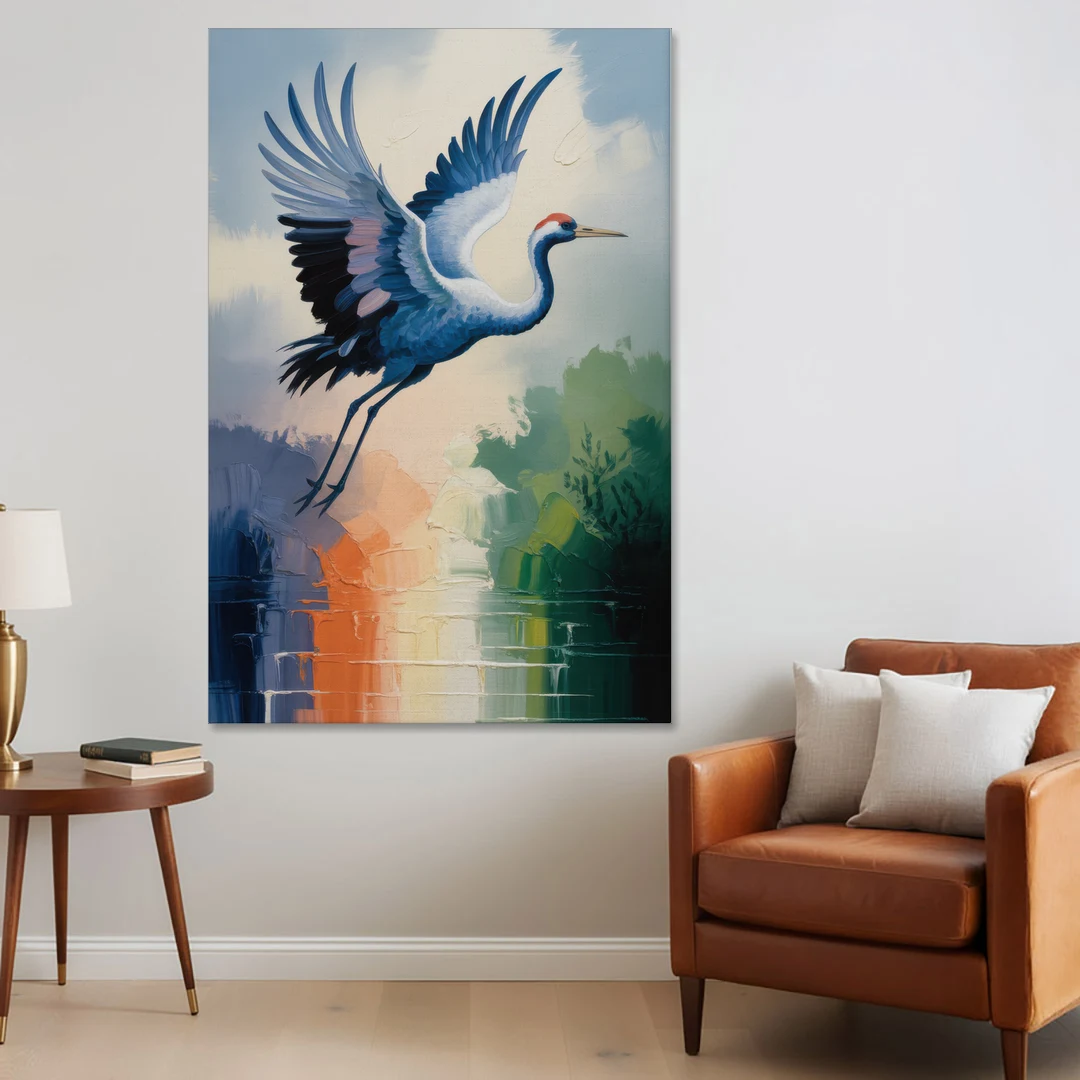 Zen Crane Calm - Canvas Wall Art - Sofa - 40x60