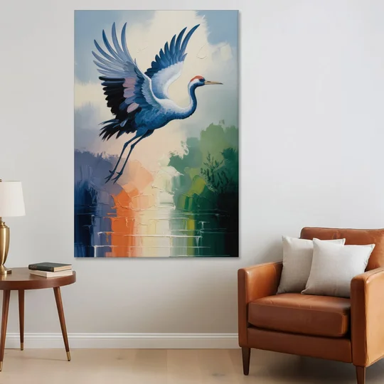 Zen Crane Calm - Canvas Wall Art - Sofa - 40x60