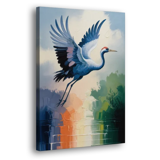 Zen Crane Calm - Canvas Wall Art - Side