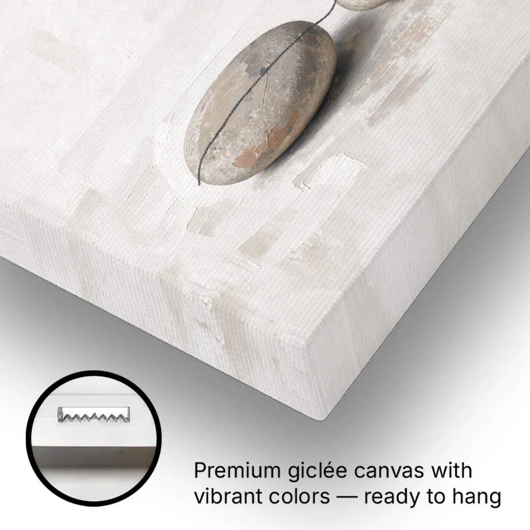 Zen Stones Painting on a Fine Thread - Canvas Wall Art - Gallery Wrap Corner