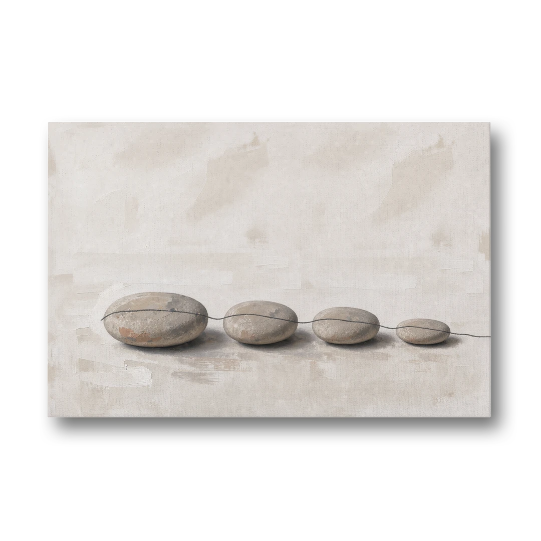 Zen Stones Painting on a Fine Thread - Canvas Wall Art - Front