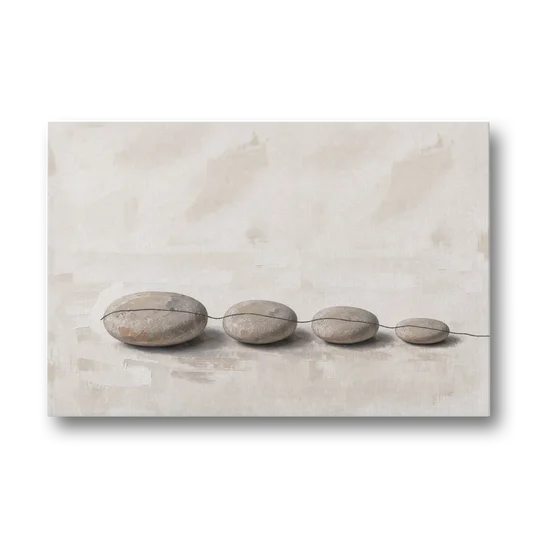 Zen Stones Painting on a Fine Thread - Canvas Wall Art - Front