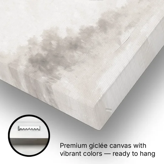 Zen Wall Art Open Ink Circle with Cedar Smudge - Canvas Wall Art - Gallery Wrap Corner